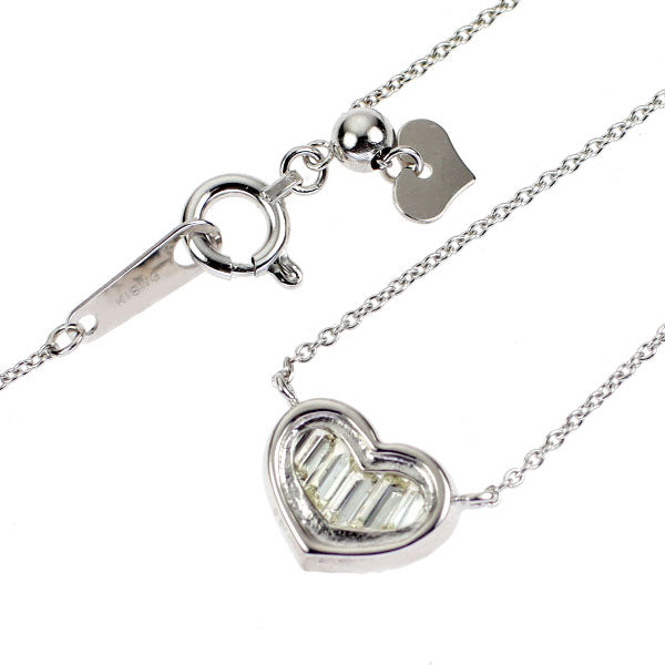 K18WG ダイヤモンド ペンダントネックレス 0.33ct ハート
