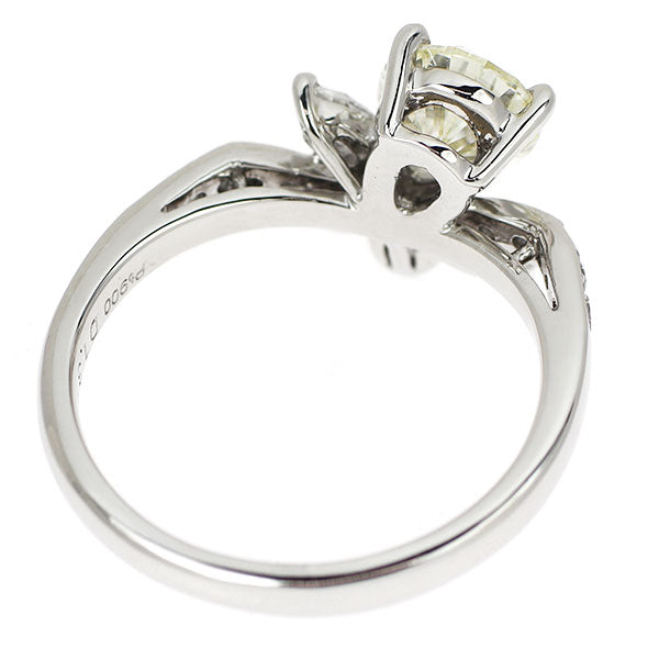Pt900 ペアシェイプ ダイヤモンド リング 1.344ct D0.50ct