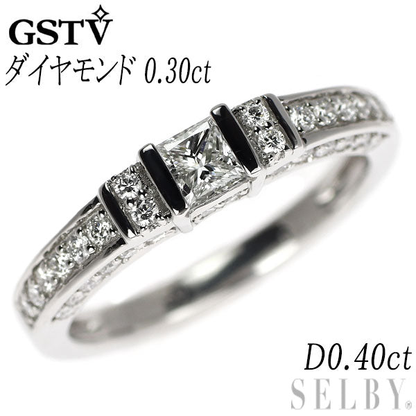 GSTV Pt950 プリンセスカット ダイヤモンド リング 0.30ct D0.40ct