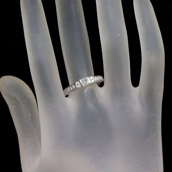 GSTV Pt950 プリンセスカット ダイヤモンド リング 0.30ct D0.40ct