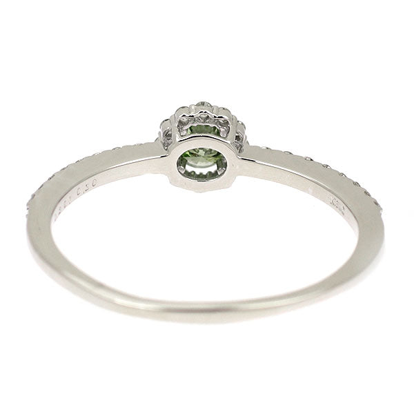 K18WG Treat Green Diamond Ring 0.201ct D0.30ct