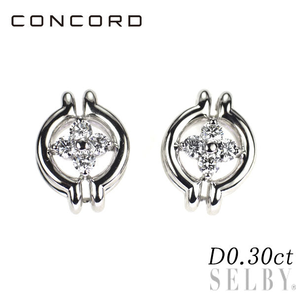 コンコルド Pt900 ダイヤモンド ピアス 0.30ct