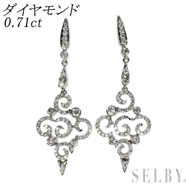 K18WG ダイヤモンド ピアス 0.71ct
