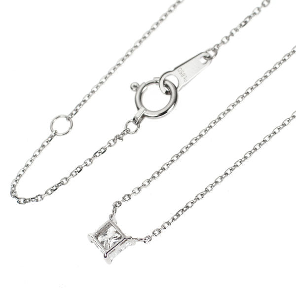 Pt900/ Pt850 プリンセスカット ダイヤモンド ペンダントネックレス 0.30ct