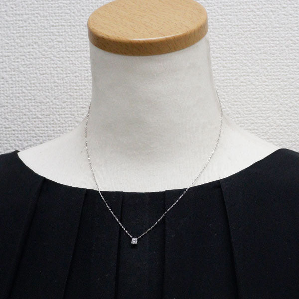 Pt900/ Pt850 プリンセスカット ダイヤモンド ペンダントネックレス 0.30ct