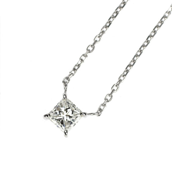 Pt900/ Pt850 プリンセスカット ダイヤモンド ペンダントネックレス 0.30ct