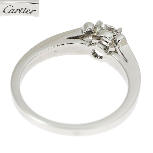カルティエ Pt950 ダイヤモンド リング 0.27ct E VVS2 EX バレリーナ 46号