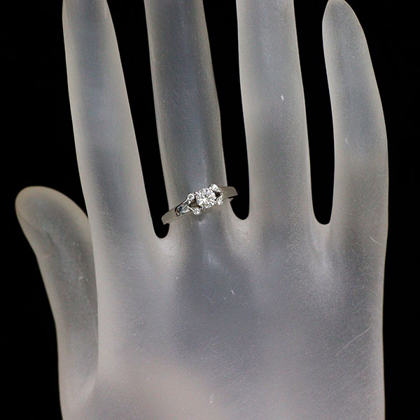 カルティエ Pt950 ダイヤモンド リング 0.27ct E VVS2 EX バレリーナ 46号