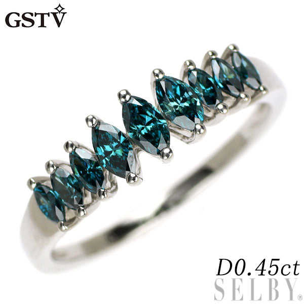 GSTV Pt950 トリートブルー ダイヤモンド リング 0.45ct