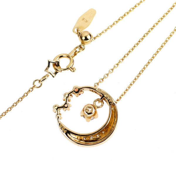wish upon a star K18YG ダイヤモンド カラーサファイア ペンダントネックレス 0.157ct D0.04ct