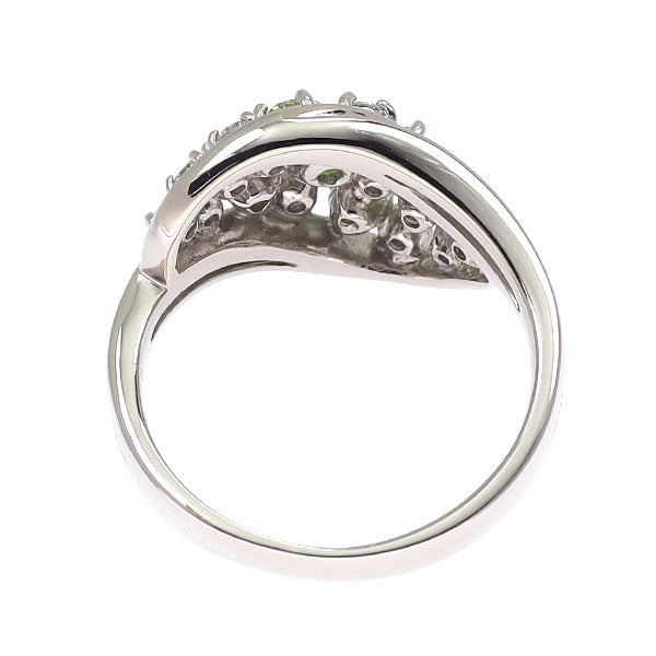 K18WG デマントイド ガーネット ダイヤモンド リング 1.00ct D0.30ct