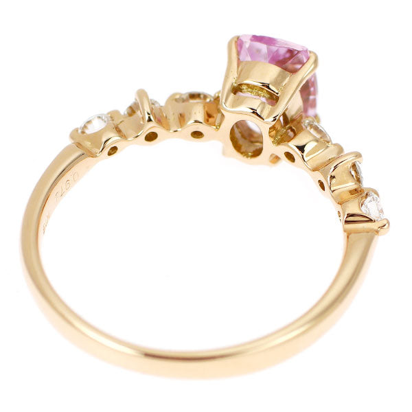 K18YG インペリアルトパーズ ダイヤモンド リング 0.978ct D0.28ct