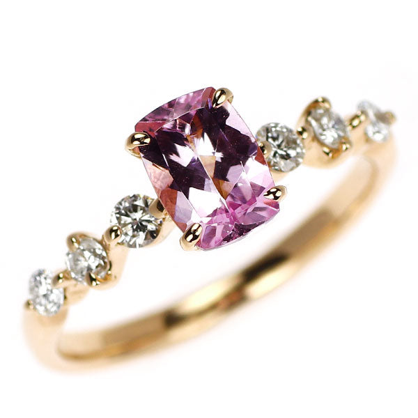 K18YG インペリアルトパーズ ダイヤモンド リング 0.978ct D0.28ct
