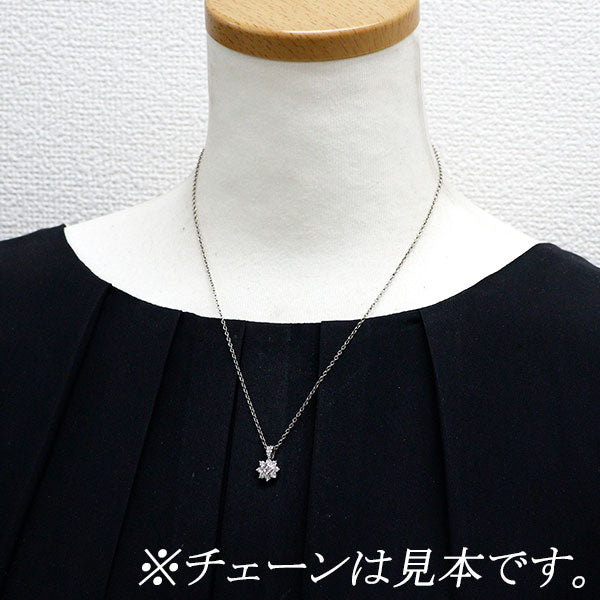 希少 Pt900 天然ピンクダイヤモンド ペンダントトップ 0.09ct D0.44ct フラワー