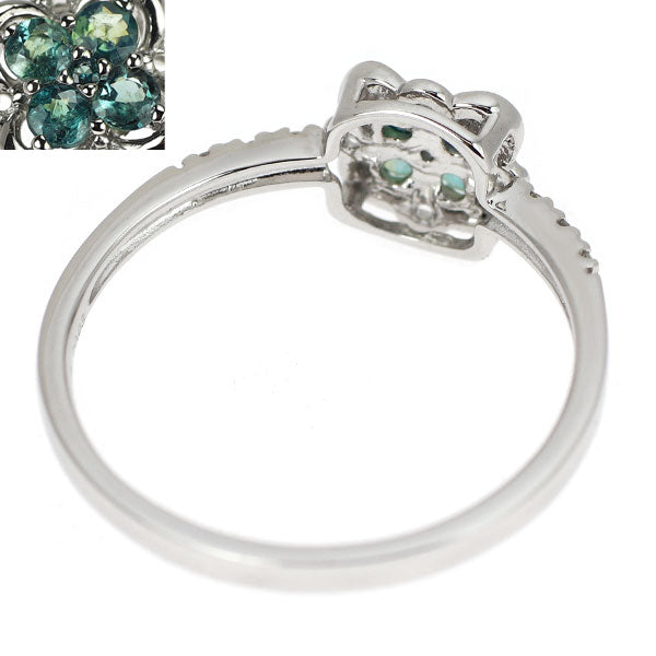 希少 Pt900 アレキサンドライト ダイヤモンド リング 0.15ct D0.03ct フラワー