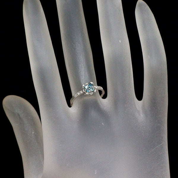 希少 Pt900 アレキサンドライト ダイヤモンド リング 0.15ct D0.03ct フラワー