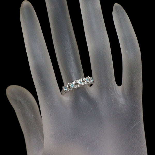 K18WG パライバトルマリン ダイヤモンド リング 0.13ct D0.63ct