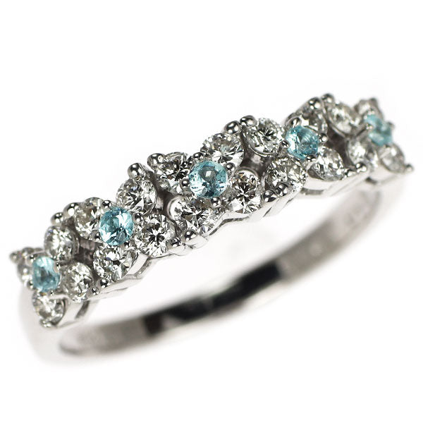 K18WG パライバトルマリン ダイヤモンド リング 0.13ct D0.63ct