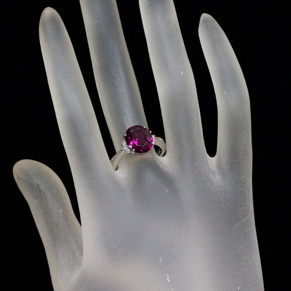 Pt900 ガーネット ダイヤモンド リング 3.63ct D0.13ct