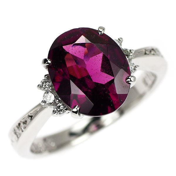 Pt900 ガーネット ダイヤモンド リング 3.63ct D0.13ct