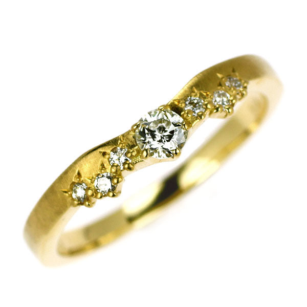 wish upon a star K18YG ダイヤモンド リング 0.119ct D0.06ct