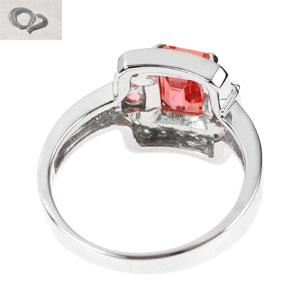クレサンベール K18WG 再結晶パパラチア サファイア ダイヤモンド リング 1.41ct D0.13ct