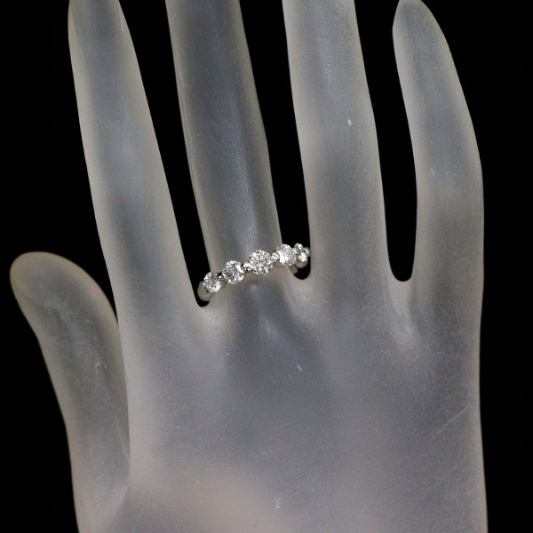 Pt900 Diamond Ring 1.01ct Half Eternity