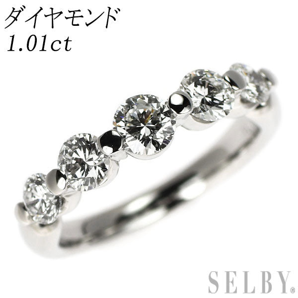 Pt900 Diamond Ring 1.01ct Half Eternity