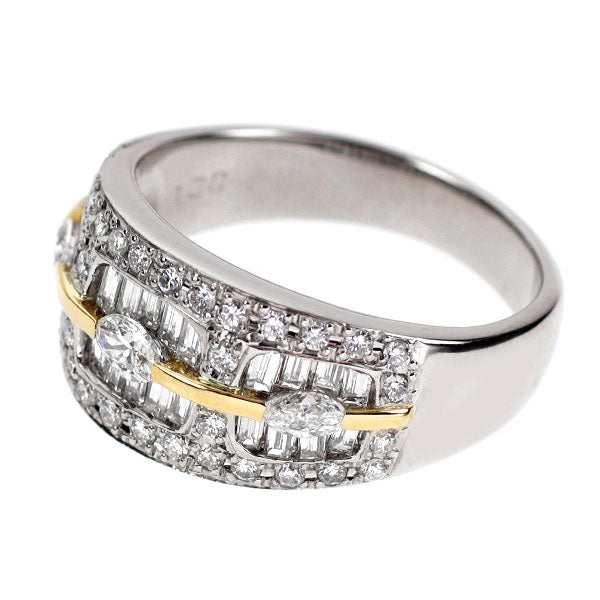 Pt900/K18YG ダイヤモンド リング 1.38ct