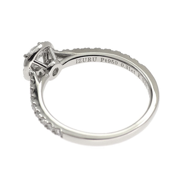 IZURU Pt950 ダイヤモンド  リング 0.31ct E VS1 3EX D0.25ct