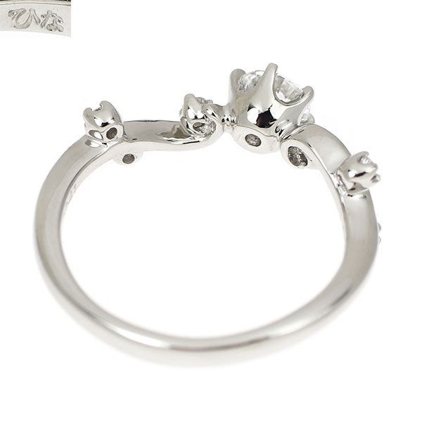 ひな Pt950 最高級 ダイヤモンド リング 0.26ct D FL 3EX D0.041ct 花蕾
