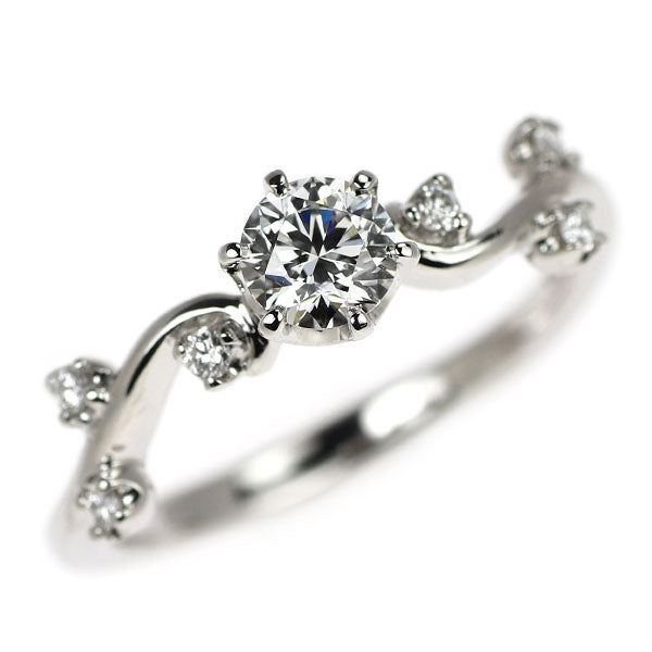 ひな Pt950 最高級 ダイヤモンド リング 0.26ct D FL 3EX D0.041ct 花蕾