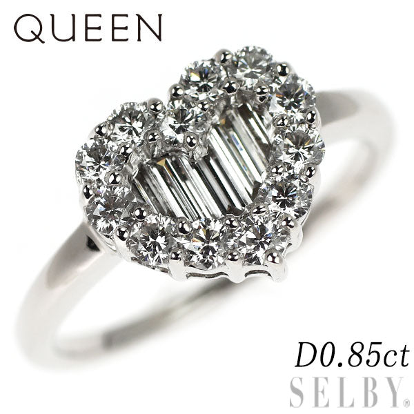 Queen/Queen K18WG Diamond Ring 0.85ct Heart