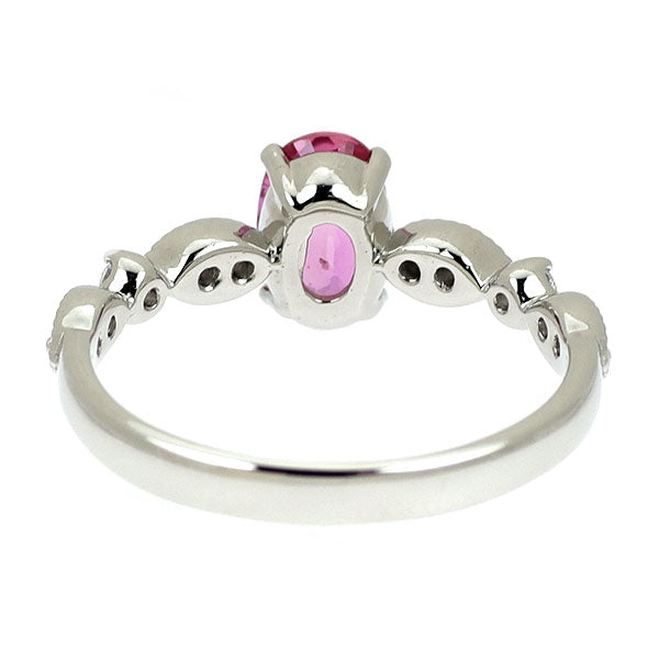 Pt900 非加熱ピンク サファイア ダイヤモンド リング 1.005ct D0.16ct