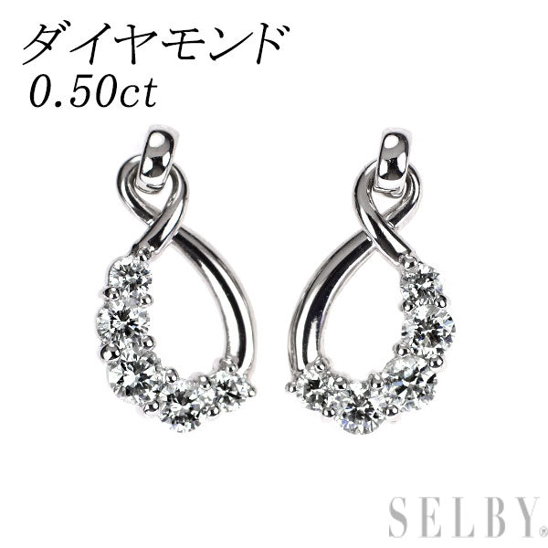 K18WG ダイヤモンド ピアス 0.50ct