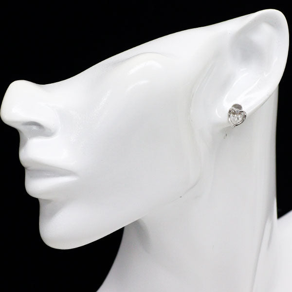 K18WG ハートシェイプ ダイヤモンド ピアス 0.38ct D0.04ct