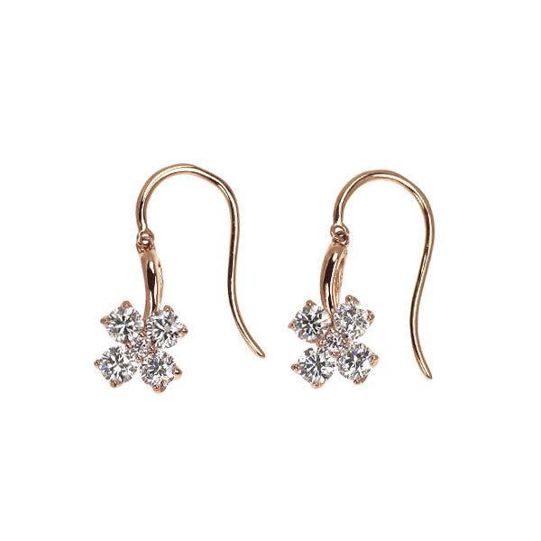 K18PG H&C ダイヤモンド トリートブルーダイヤモンド フックピアス 1.058ct TBD0.02ct