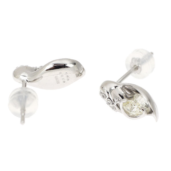 K18WG 多面カット ダイヤモンド ピアス 0.516ct D0.06ct