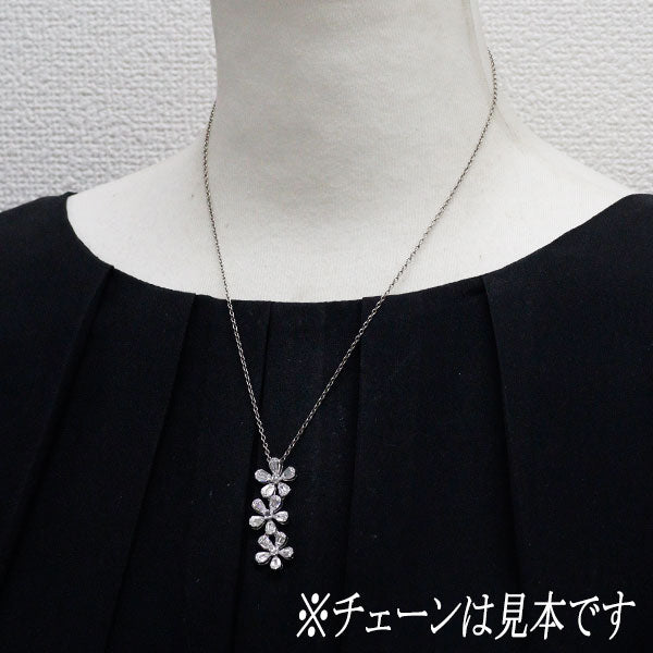 K18WG ダイヤモンド ペンダントトップ 1.20ct フラワー