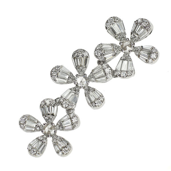 K18WG ダイヤモンド ペンダントトップ 1.20ct フラワー