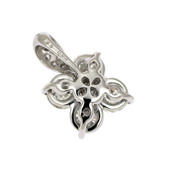 Pt900 ダイヤモンド ペンダントトップ 1.35ct D0.09ct フラワー