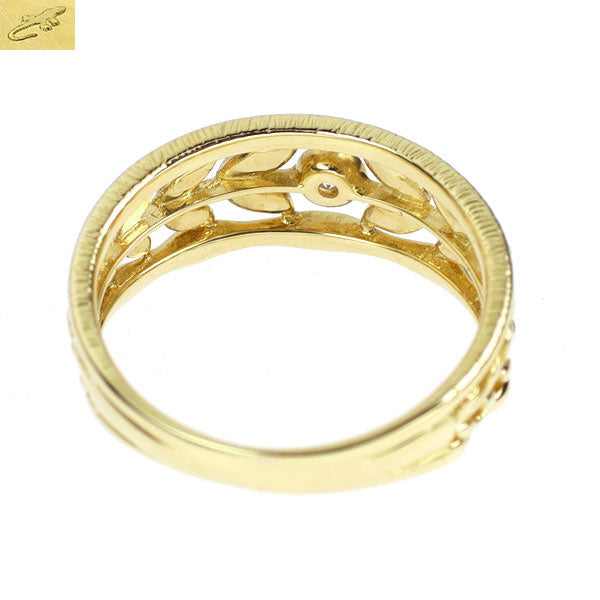 インプレッセ K18YG ダイヤモンド リング 0.03ct 植物