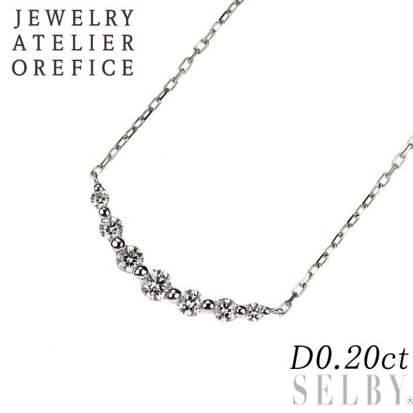 オレフィーチェ K18WG ダイヤモンド ペンダントネックレス 0.20ct