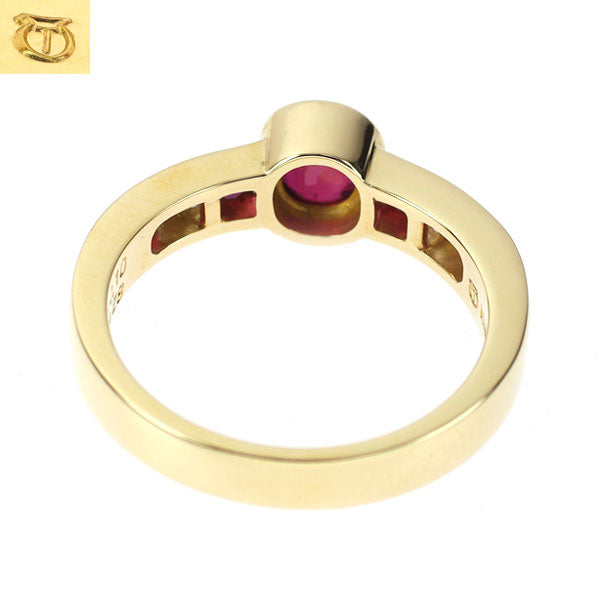 Tazaki Pearl K18YG Ruby Diamond Ring 0.60ct R0.28ct D0.10ct