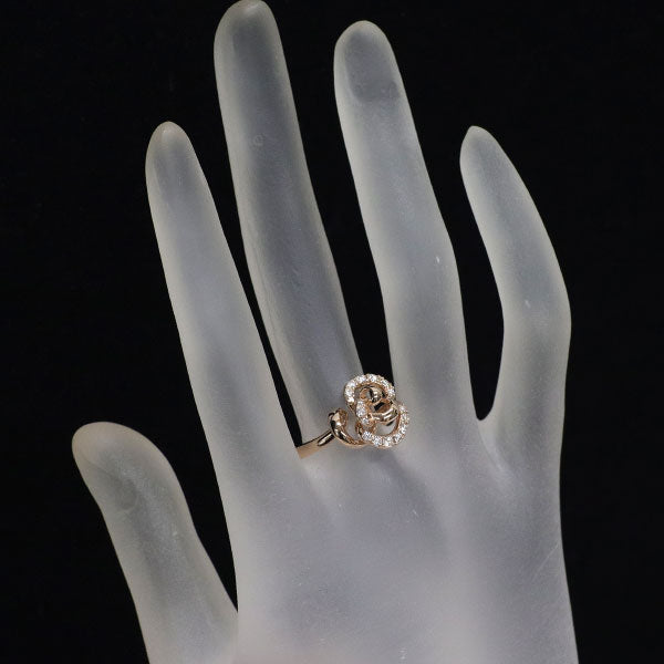 ヴァンドーム青山 K18PG ダイヤモンド リング 0.27ct クリスティーヌ フラワー