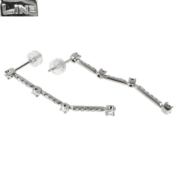 DTC K18WG ダイヤモンド ピアス 0.60ct LINE