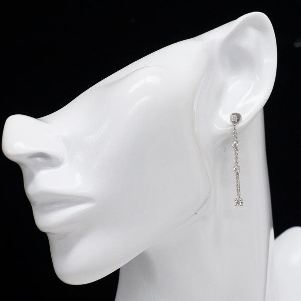 DTC K18WG ダイヤモンド ピアス 0.60ct LINE