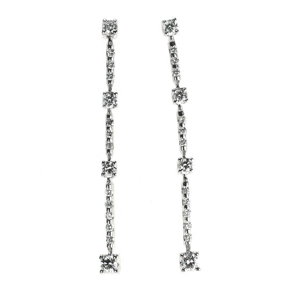 DTC K18WG ダイヤモンド ピアス 0.60ct LINE