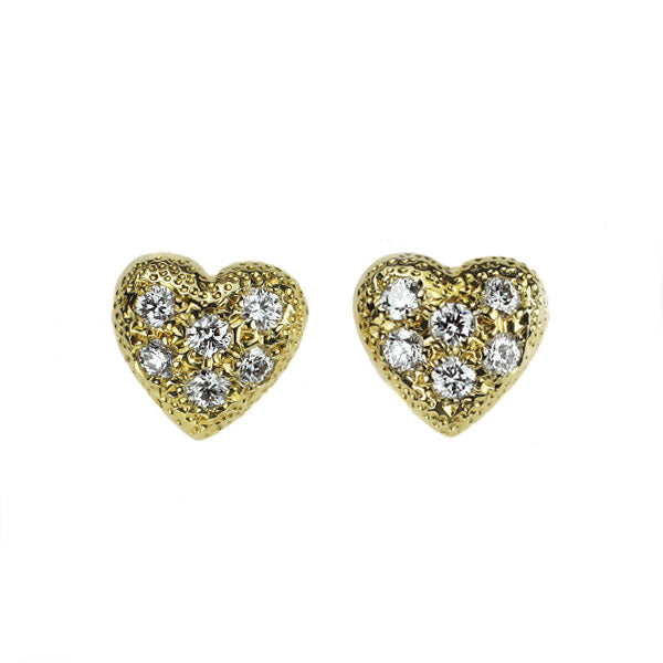 ミキモト K18YG ダイヤモンド ピアス 0.10ct ハート