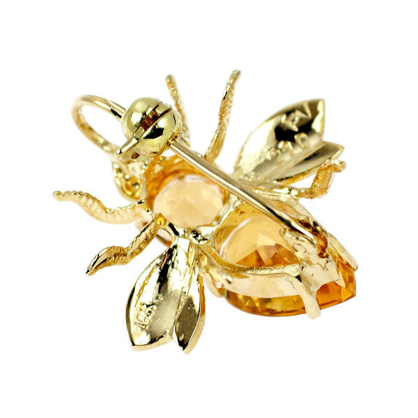 ポンテヴェキオ K18YG シトリン ブローチ兼ペンダントトップ 2.10ct  蜂 ハチ